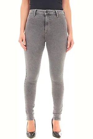 M17 Damskie dżinsy z wysokim stanem Skinny Fit Casual bawełniane spodnie z kieszeniami (16, czarne), , 44