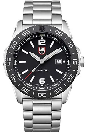 Luminox Pacific Diver XS.3122 męski zegarek 44 mm – zegarek nurkowy w kolorze srebrnym/czarnym z funkcją daty, wodoodporny do 200 m, szafirowe szkło, , Bransoletka