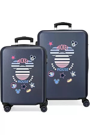 Disney Dziewczynka Walizki - Mickey denim bagaż - zestaw bagażowy, 48 x 68 x 26 cm, niebieski