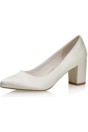 Rainbow Club Buty ślubne Debora - damskie, czółenka, satyna w kolorze kości słoniowej - rozmiar 37 (4 UK)
