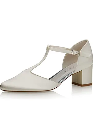 Rainbow Club Buty ślubne Rosita - damskie, czółenka, satyna w kolorze kości słoniowej - rozmiar 39.5 (6.5 UK)