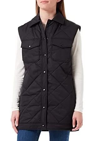SELECTED Damski top SLFTINNA Long Quilted B NOOS Vest, czarny, 40