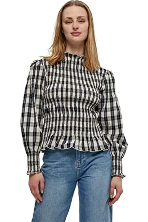 Minus 33 Damska bluzka Alora Check Blouse, Ebony Black Checks, 46 PL