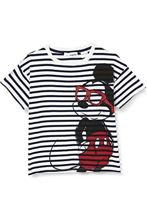 Desigual Girls TS_Mickey Sunglasses T-Shirt, White, 5/6