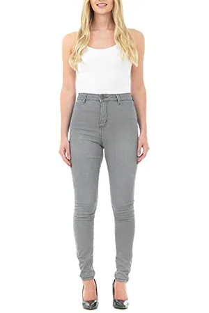 M17 Damskie dżinsy z wysokim stanem Skinny Fit Casual bawełniane spodnie z kieszeniami (16, czarne), , 42
