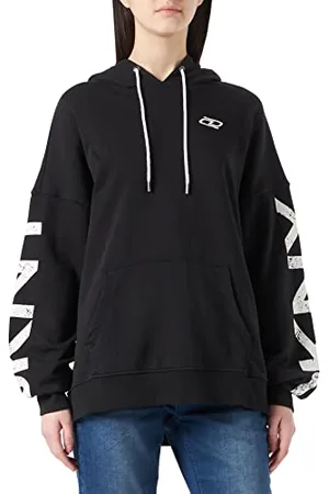 DKNY Damska sportowa bluza z kapturem z logo Crackle, , M