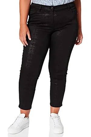 Gerry Weber Damskie spodnie powlekane Best4me Cropped spodnie rekreacyjne skrócone spodnie powlekane jednokolorowe lekko skrócone nogawki, , 42