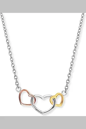 Engelsrufer Damen-Halskette mit Herz Anhängern, aus 925er Sterling Silber, Karabinerverschluss, Länge: 44 cm, ERN-WITHLOVE-03