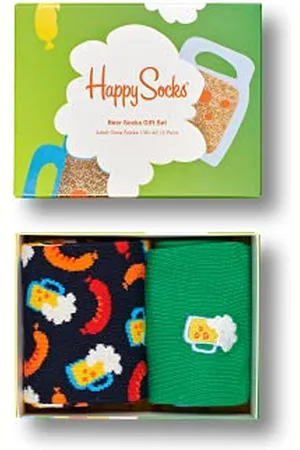 Happy Socks Męskie piwo 2-pak zestaw prezentów skarpetki, wielokolorowe, 4-11 (rozmiar 41-46)