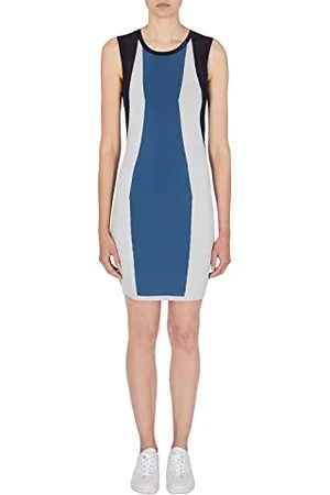 Armani Exchange Damska sukienka z kolorowym blokiem, logo z przodu na szyi, sukienka bez rękawów, , S