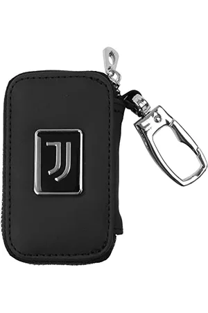 Juventus Breloczek do kluczy ze skóry, z zamkiem błyskawicznym, pilotem zdalnego sterowania lub kluczem, z logo Icon, oficjalny produkt 131839