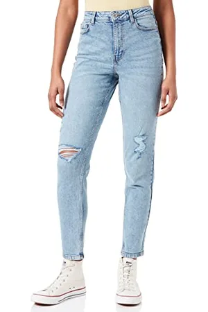 Pieces® Damskie dżinsy PCKESIA MOM HW ANK DST JNS LB142 NOOS BC, Light Blue Denim, XS