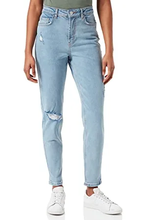 Pieces® Damskie dżinsy PCLEAH MOM HW ANK Dest LB NOOS BC, Light Blue Denim, XS