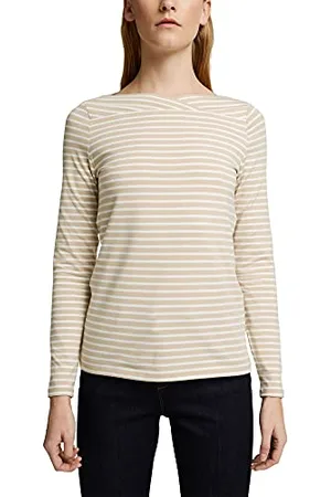 ESPRIT Z mieszanki modalu: Koszulka w paski, , XS