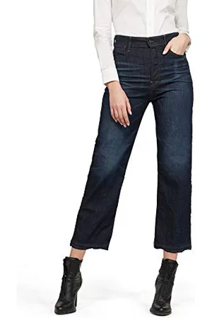 G-Star RAW Damskie proste jeansy Tedie Ultra High Waist Straight Ripped Ankle C, niebieski (Worn in Atlas B767-b136), 25W x 32L
