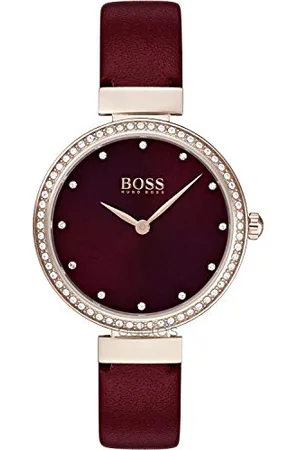 HUGO BOSS Zegarki damskie analogowy klasyczny zegarek kwarcowy ze skórzanym paskiem 1502481