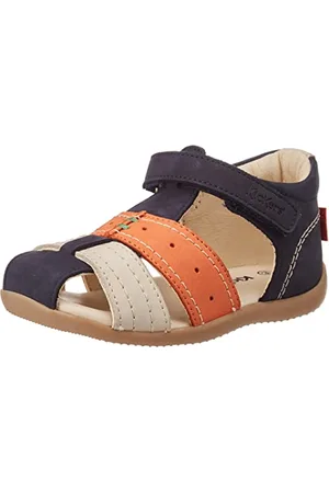 Kickers Sandały dla chłopców Bigbazar-2, Marine Beige Orange, 18 EU