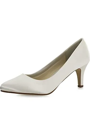 Rainbow Club Buty ślubne Lottie – damskie czółenka wyściełane, kość słoniowa/kremowa, satyna