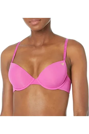 Emporio Armani Damski biustonosz push up. Podkładki druga skóra mikrofibra i koronka, , C
