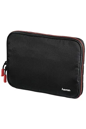 hama Organizer na akcesoria fotograficzne i elektroniczne Fancy M (dwukierunkowy zamek, polytex, rozmiar 22 x 3,5 x 16 cm, uchwyty na kable, kieszenie z siatki) czarny