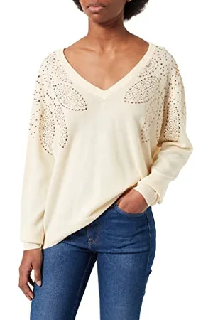 Desigual Damska kurtka z dzianiny typu jers_Bhopal, Beżowy (surowy 1001), XS