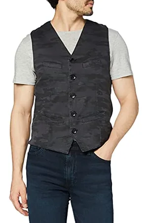 Herrlicher Męska kamizelka z nadrukiem typu Indoor, , XL