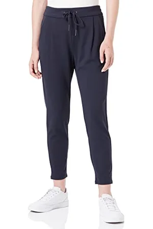 VERO MODA Eva Mid Rise spodnie ze sznurkiem ściągającym, niebieski , M