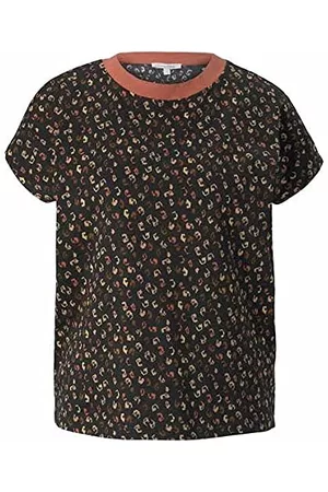 TOM TAILOR Kobieta T-shirty ze Stójką - Damski T-shirt ze stójką 1026034, 26950 - Colourful Leo Print, L