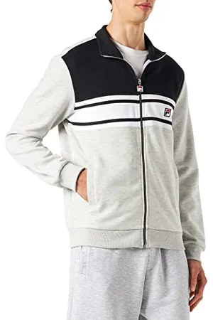 Fila Męski dres treningowy Boulogne, Jasnoszary melanż czarny Beauty Bright White, S