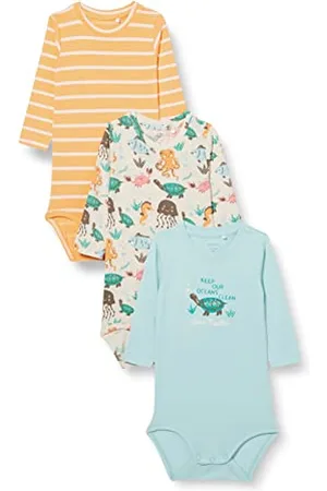 NAME IT Body uniseks NBNOCEAN 3P LS Body, biała czapka szara, 56