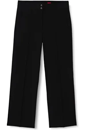 HUGO BOSS Damskie spodnie Hevosa Trousers, czarne1, proste dopasowanie