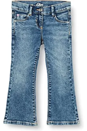 QS by s.Oliver Junior dziewczęce 403.10.204.26.180.2116644 dżinsy, niebieski rozciągliwy denim (55Z2), 122 slim, , 122 cm (Szczupły)