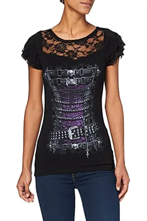 Spiral Gorset z talią - koronkowa warstwowa czapka rękaw top , , XL