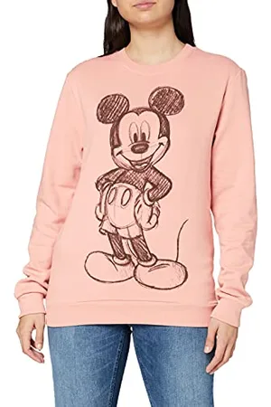Disney Damska koszulka Mickey Forward Sketch, Różowy (Dusty Pink Ltpk), 36