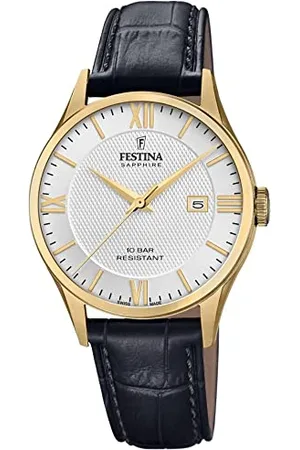 Festina Unisex dla dorosłych analogowy zegarek kwarcowy ze skórzanym paskiem F20010/2