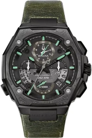 BULOVA Męski zegarek kwarcowy z chronografem ze skórzanym paskiem 98B355, , pasek