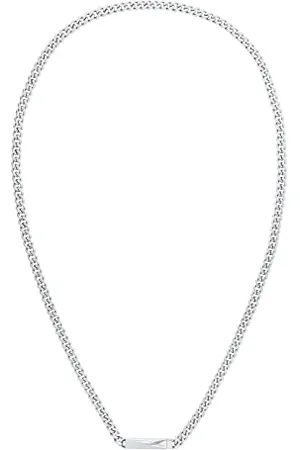 Calvin Klein Herren-Halskette aus silbernem Edelstahl, aus der Iconic ID Kollektion, Karabinerverschluss, Länge: 61 cm, verstellbar, 35000055