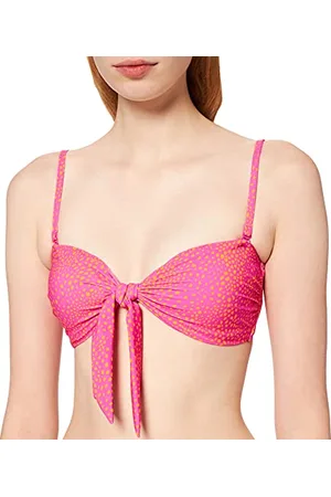 Seafolly Damski top bikini Safari Spot Twist Tie z przodu Bandeau, Wielokolorowa (Ultra różowy Ultra Pink), 65B