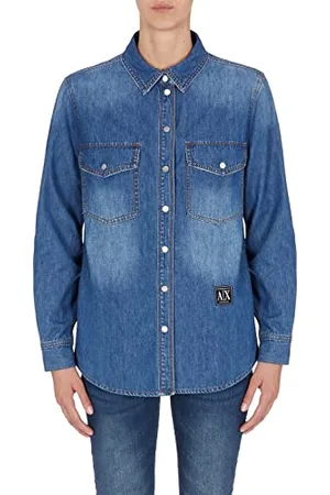 Armani Exchange Damska koszula dżinsowa westernowa, , S