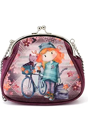 Forever Ninette Bicycle -Duża Torebka Retro z Łańczuszkiem, Bordowa, 18 x 17,5 cm