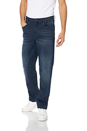 Blend Męskie dżinsy Rock Straight, Niebieski (Denim Dark Blue 76207), 31W / 30L