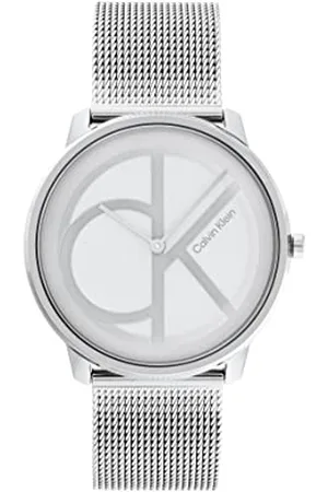 Calvin Klein Analogowy zegarek kwarcowy dla mężczyzn i kobiet z kolekcji Iconic dostępny z bransoletką ze stali nierdzewnej w kształcie ogniw lub siateczki, , bransoletka