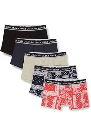 JACK & JONES Męskie jacbandana Trunks 5 Pack bokserki, Baked Apple/Pack:Navy Blazer-LGM-Navy Blazer-Black, L