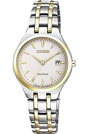 Citizen Damski analogowy zegarek solarny z bransoletką ze stali nierdzewnej EW2484-82B, , bransoletka