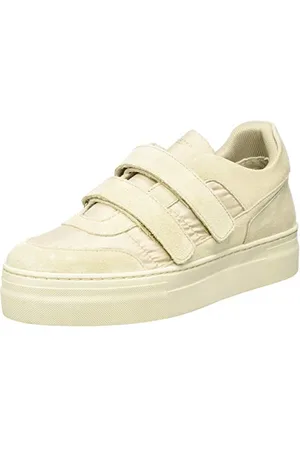 SELECTED Damskie buty sportowe Slfhailey Velcro Suede Trainer B, beżowy - - 37 eu