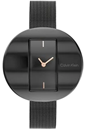 Calvin Klein Analogowy zegarek kwarcowy dla kobiet ze srebrnymi bransoletkami z siatki ze stali nierdzewnej, , Nowoczesny