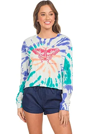 Hurley Damski Papillon Wshd Crop Bf Ls Tee T-Shirt, , L