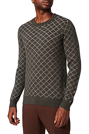 Casual Friday Karl Checked Jaquard Knit sweter męski, , XL