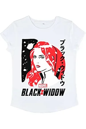 Marvel Damska koszulka Black Drawn Widow Women