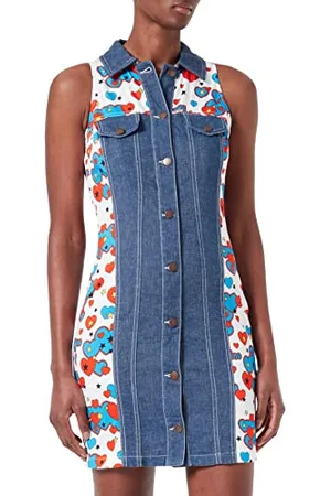 Moschino Damska sukienka z nadrukiem Allover Hearts and Stars, , 44 PL